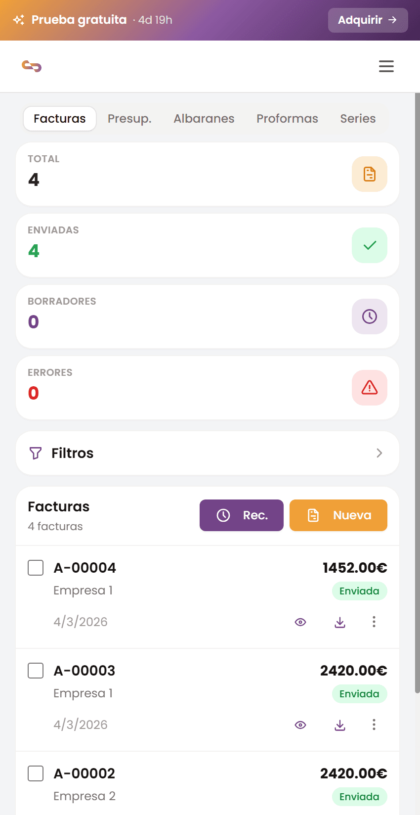 Facturación electrónica